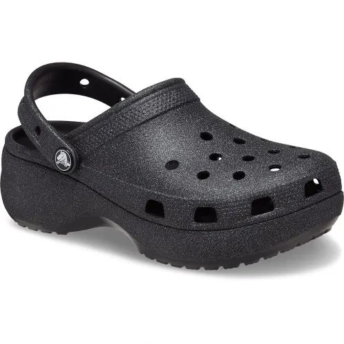 Crocs Classic Platform Glitter Clog - BLK